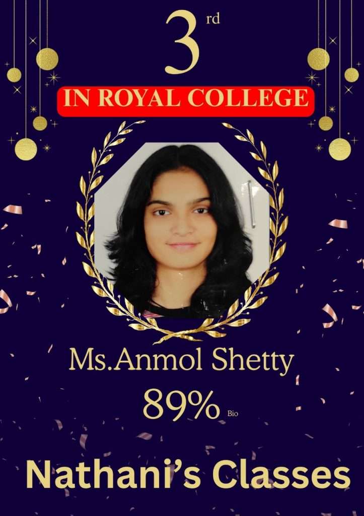 Nathani's Classes - Science Topper - 3rd Rank in Royal College - Batch 2024-2025