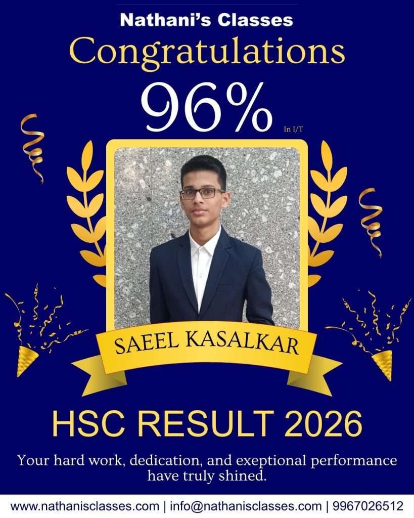 HSC 2026 Toppers Shine Bright at Nathani's Classes – Admissions Open for FYJC Science & Commerce 2 HSC 2026 Toppers - Saeel Kasalkar and Kyra D'Souza from Nathani's Classes with 96% marks and FYJC Science & Commerce admissions open in Mira Road.